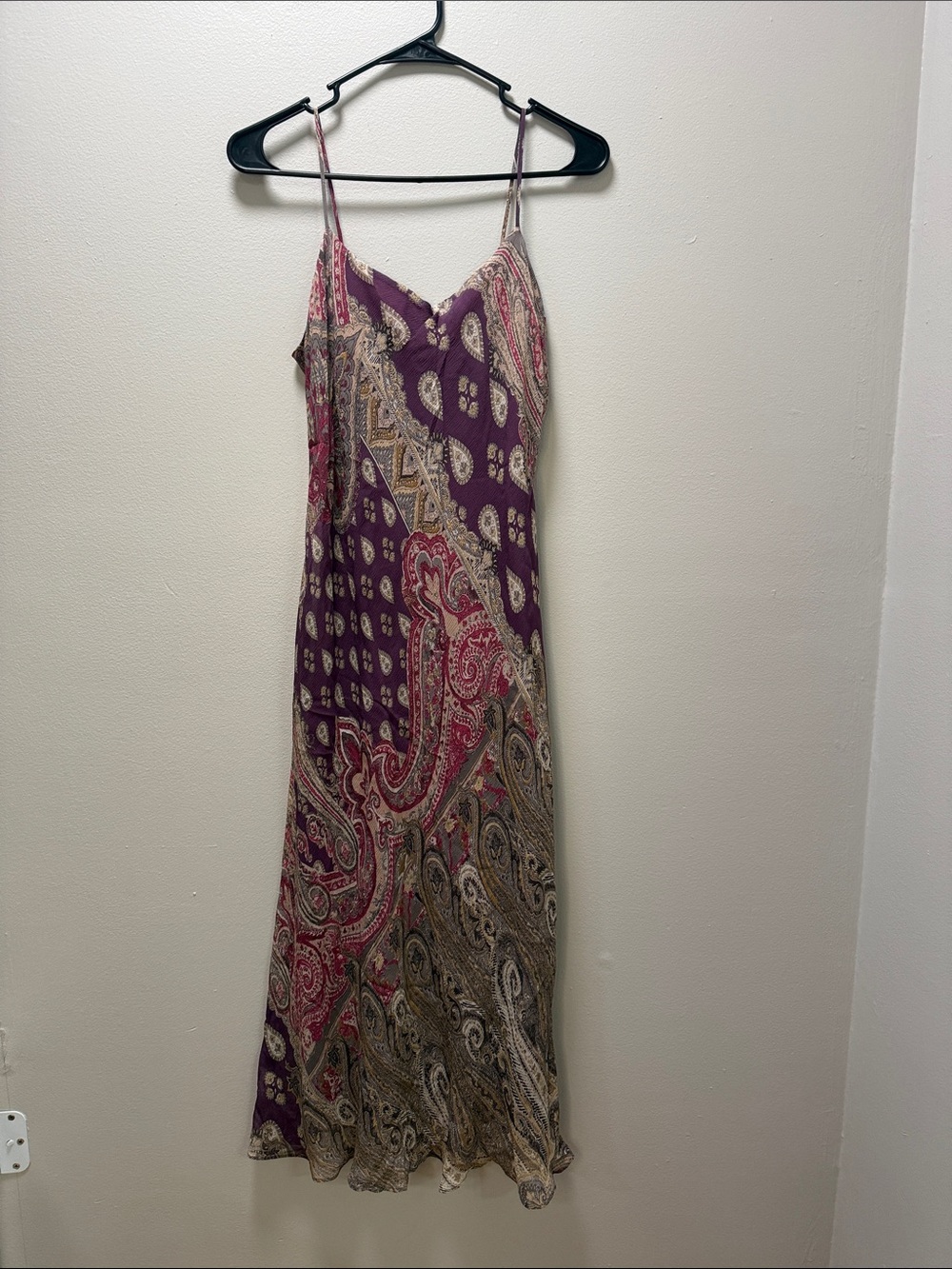 Pink and Purple Paisley Dress / Casual or Formal Dress / Silk Dress